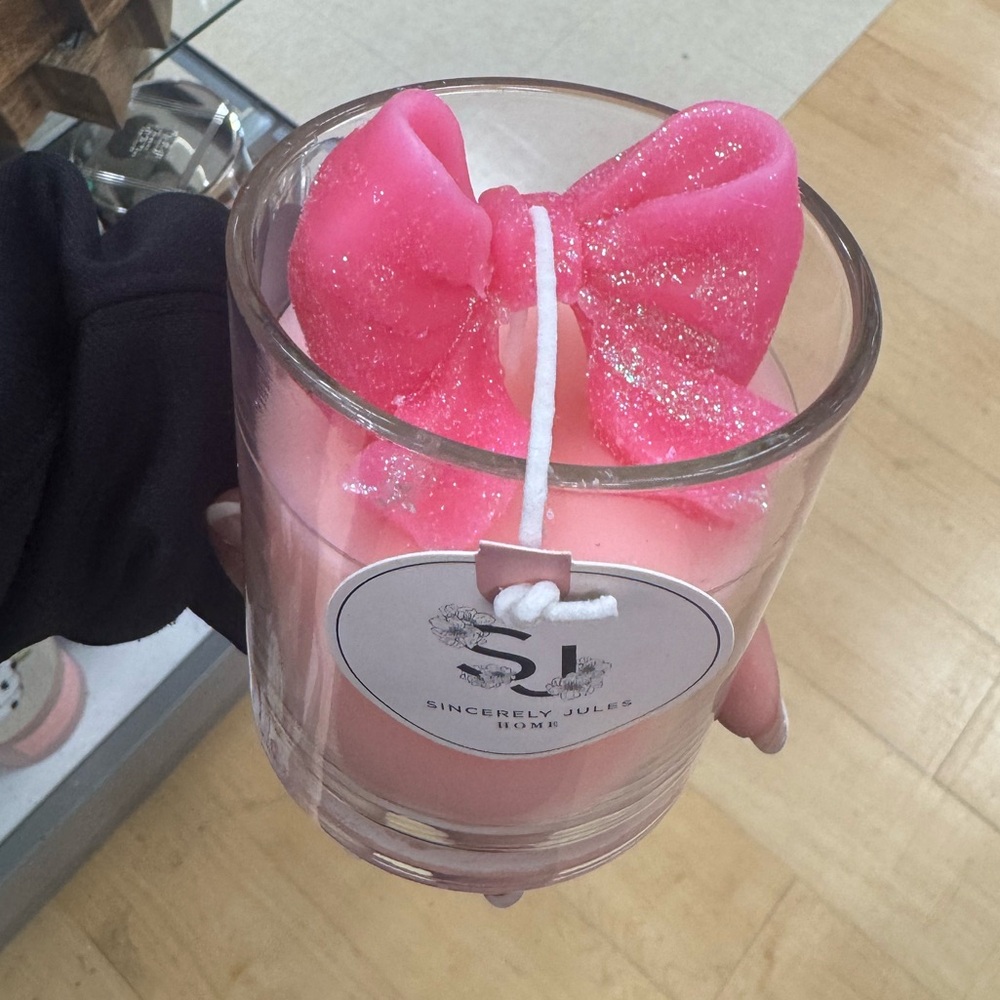 Pink Bow Candle